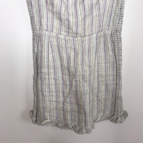 Reformation Ruffle Trim Smocked Stretch Mini Dress - Picture 3 of 8